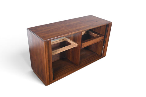1960s BARZILAY TAMBOUR STEREO CABINET IN WALNUT