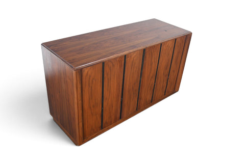 1960s BARZILAY TAMBOUR STEREO CABINET IN WALNUT