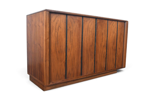 1960s BARZILAY TAMBOUR STEREO CABINET IN WALNUT