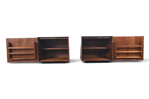 PAIR OF JOHN KAPEL NIGHTSTANDS IN WALNUT