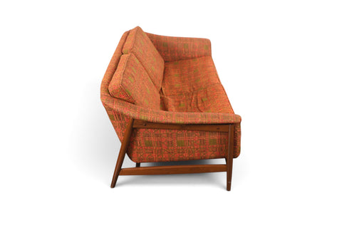 FOLKE OHLSSON WALNUT FRAMED MID CENTURY LOVESEAT