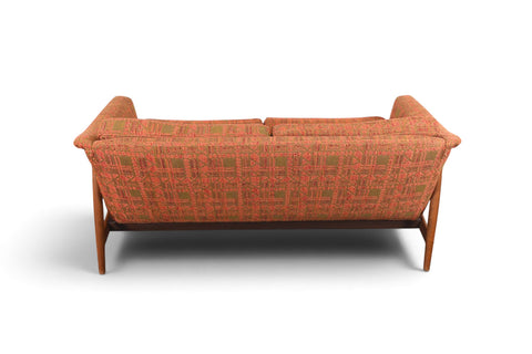 FOLKE OHLSSON WALNUT FRAMED MID CENTURY LOVESEAT