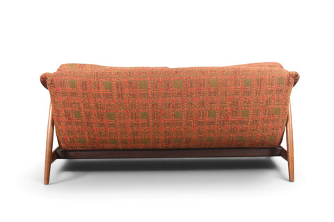 FOLKE OHLSSON WALNUT FRAMED MID CENTURY LOVESEAT