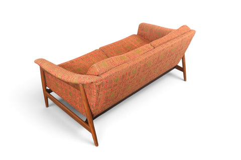 FOLKE OHLSSON WALNUT FRAMED MID CENTURY LOVESEAT