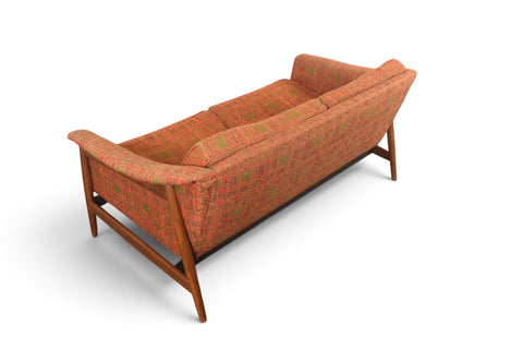 FOLKE OHLSSON WALNUT FRAMED MID CENTURY LOVESEAT