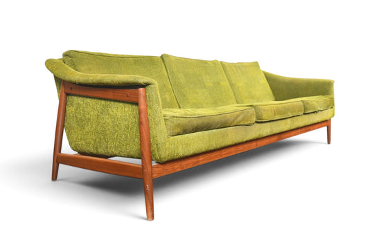FOLKE OHLSSON WALNUT FRAMED THREE SEAT SOFA