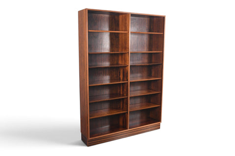 Vintage Carlo Jensen Brazilian rosewood double bookcase by Hundevad and Co, 1960s, view 3