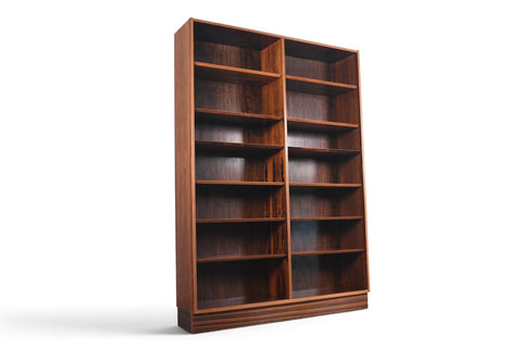 Vintage Carlo Jensen Brazilian rosewood double bookcase by Hundevad and Co, 1960s, view 2