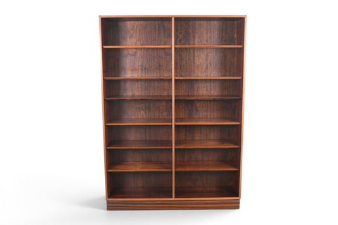 Vintage Carlo Jensen Brazilian rosewood double bookcase by Hundevad and Co, 1960s, view 1