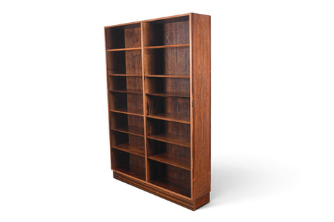 Vintage Carlo Jensen Brazilian rosewood double bookcase by Hundevad and Co, 1960s, view 7