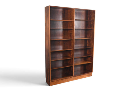 Vintage Carlo Jensen Brazilian rosewood double bookcase by Hundevad and Co, second of pair, 1960s, view 1