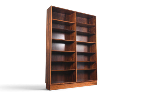 Vintage Carlo Jensen Brazilian rosewood double bookcase by Hundevad and Co, second of pair, 1960s, view 2