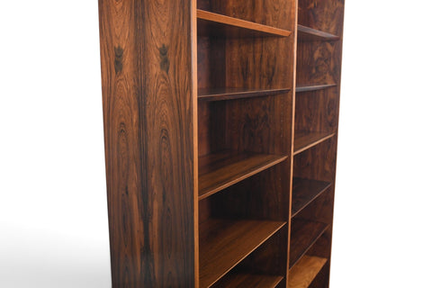 Vintage Carlo Jensen Brazilian rosewood double bookcase by Hundevad and Co, second of pair, 1960s, view 3