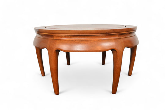 ROUND MID CENTURY COFFEE TABLE IN MAHOGANY