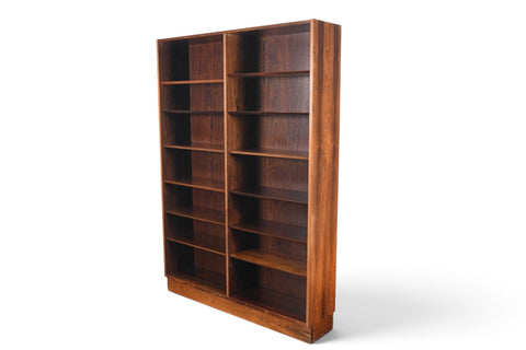 Vintage Carlo Jensen Brazilian rosewood double bookcase by Hundevad and Co, second of pair, 1960s, view 8