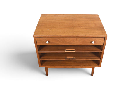 Vintage Kipp Stewart for Drexel Declaration walnut magazine side table, 1960s, view 2