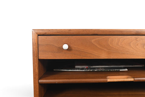Vintage Kipp Stewart for Drexel Declaration walnut magazine side table, 1960s, view 3