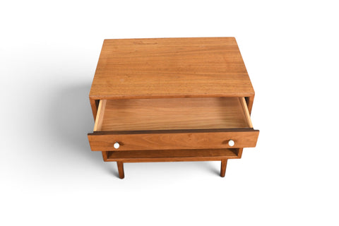 Vintage Kipp Stewart for Drexel Declaration walnut magazine side table, 1960s, view 4