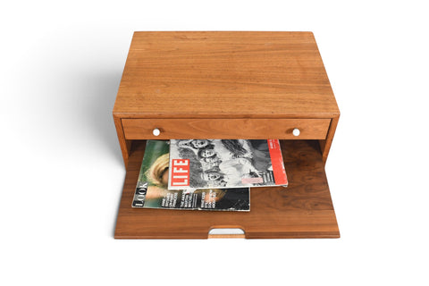 Vintage Kipp Stewart for Drexel Declaration walnut magazine side table, 1960s, view 5