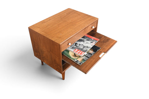 Vintage Kipp Stewart for Drexel Declaration walnut magazine side table, 1960s, view 6