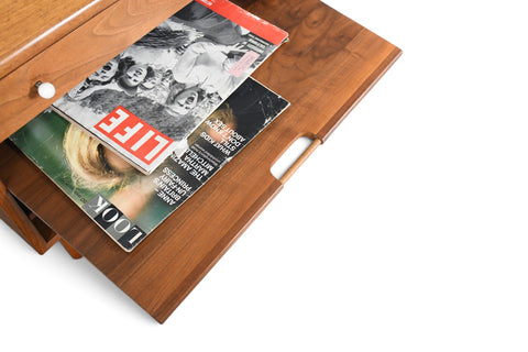 Vintage Kipp Stewart for Drexel Declaration walnut magazine side table, 1960s, view 7