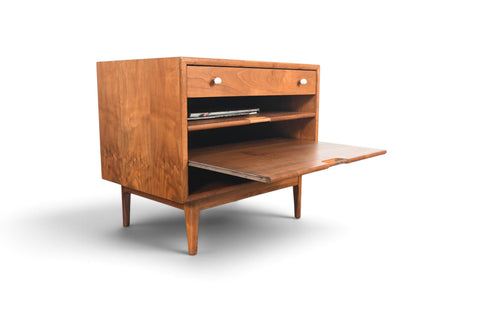 Vintage Kipp Stewart for Drexel Declaration walnut magazine side table, 1960s, view 10