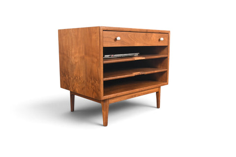 Vintage Kipp Stewart for Drexel Declaration walnut magazine side table, 1960s, view 11