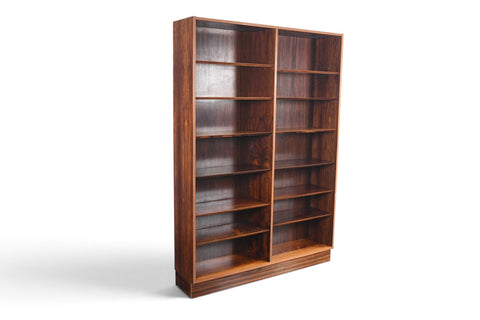 Vintage Carlo Jensen Brazilian rosewood double bookcase by Hundevad and Co, third of set, 1960s, view 2