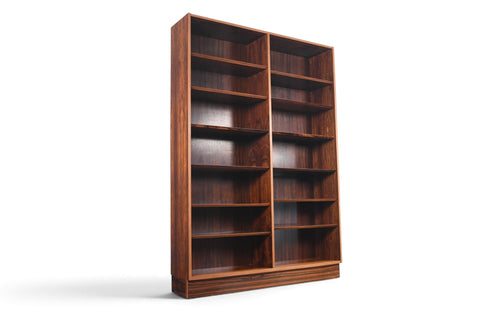 Vintage Carlo Jensen Brazilian rosewood double bookcase by Hundevad and Co, third of set, 1960s, view 3