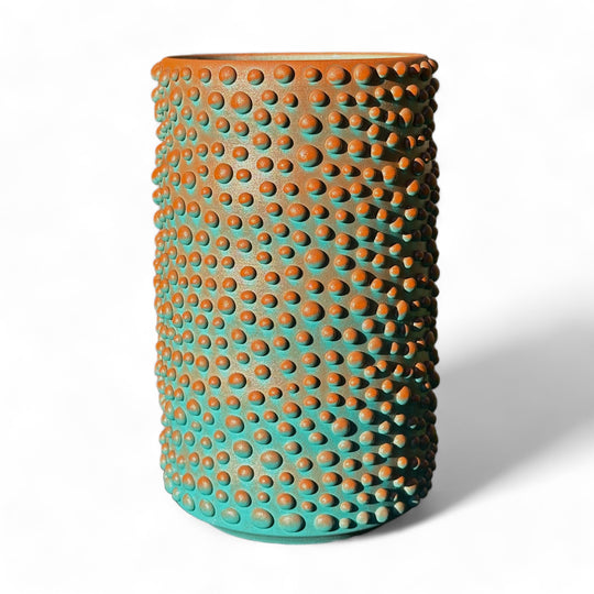 AQUA AND SALMON ORGANIC DOT OMBRE VASE