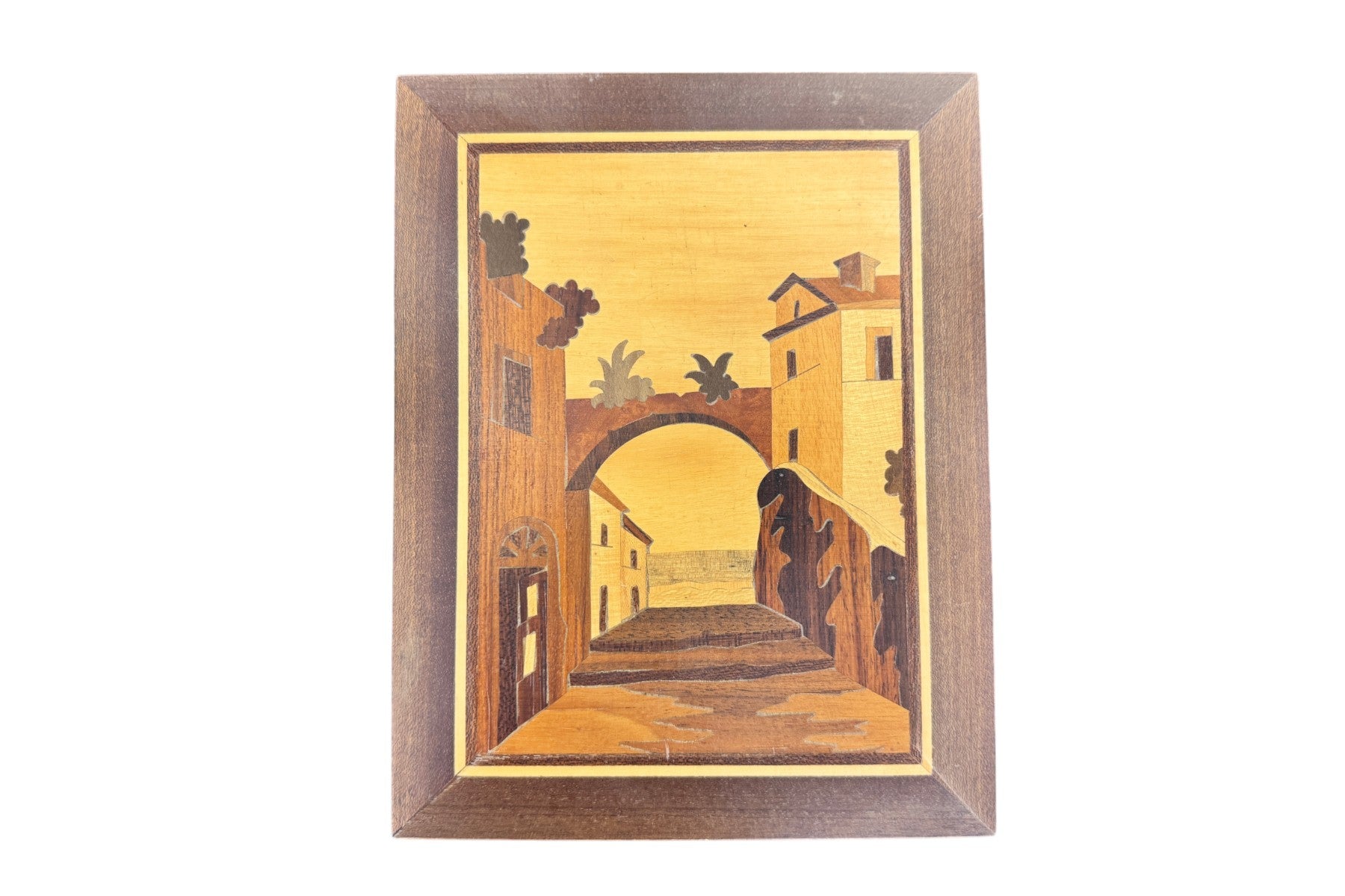 1960s INTARSA ITALIAN VILLA WALL ART