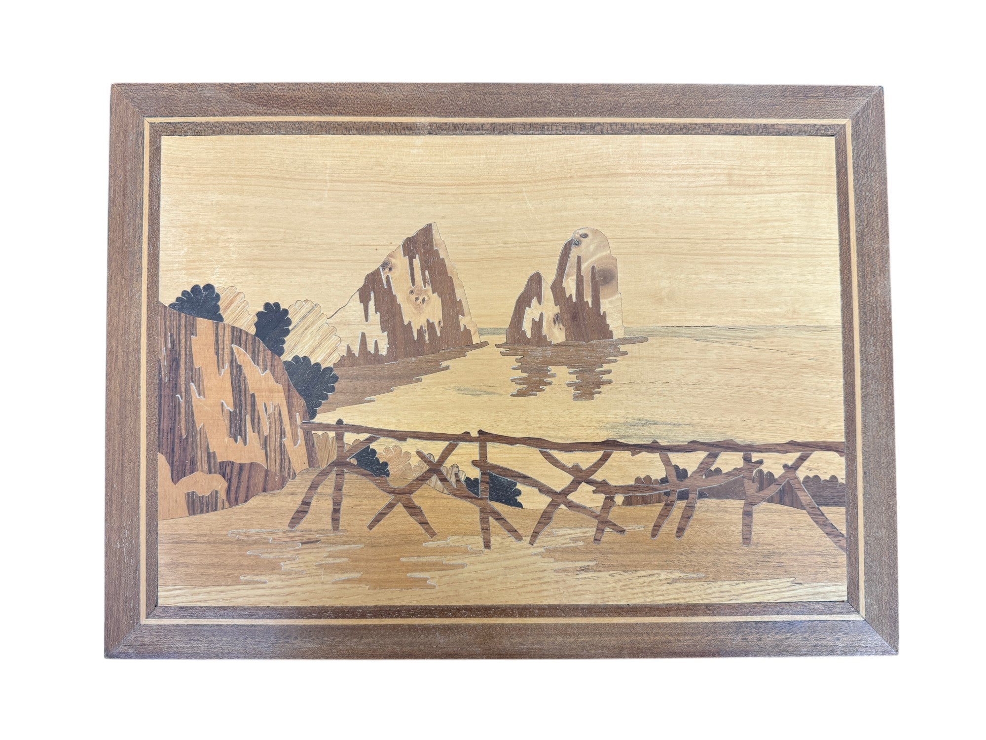 1960s INTARSA ITALIAN COAST WALL ART