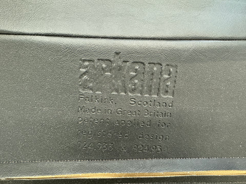 PAIR OF MAURICE BURKE SAFARI LOUNGE CHAIRS + OTTOMAN