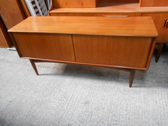 DANISH MODERN SLIDING DOOR CREDENZA IN TEAK