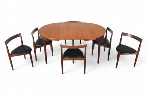 HANS OLSEN "ROUNDETTE" DINING TABLE + SIX CHAIRS IN TEAK #1