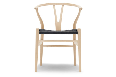 CH24 Wishbone Chair - Beech Soap / Black Cord