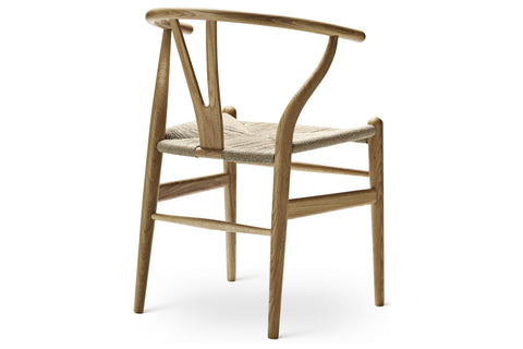 CH24 Wishbone Chair - Oak Oil / Natural Cord - Back