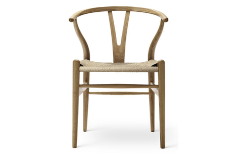 CH24 Wishbone Chair - Oak Oil / Natural Cord - Front