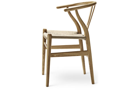 CH24 Wishbone Chair - Oak Oil / Natural Cord - Side