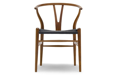 CH24 Wishbone Chair - Walnut Lacquer / Black Cord