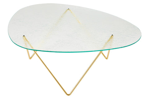 Pedrera Coffee Table - Brass Transparent Structured Glass