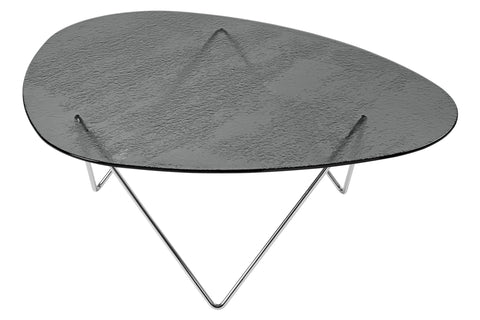 Pedrera Coffee Table - Chrome Smoke Structured Glass