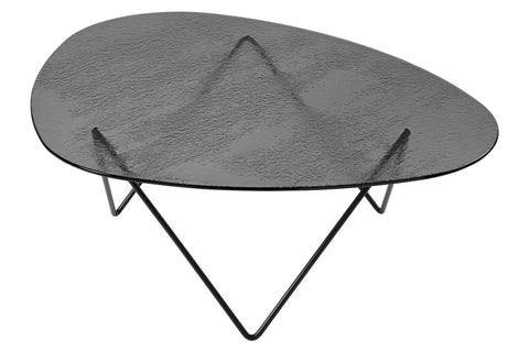 Pedrera Coffee Table - Black Semi-Matt Smoke Structured Glass