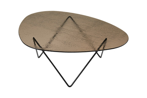 Pedrera Coffee Table - Black Semi-Matt Bronze Structured Glass