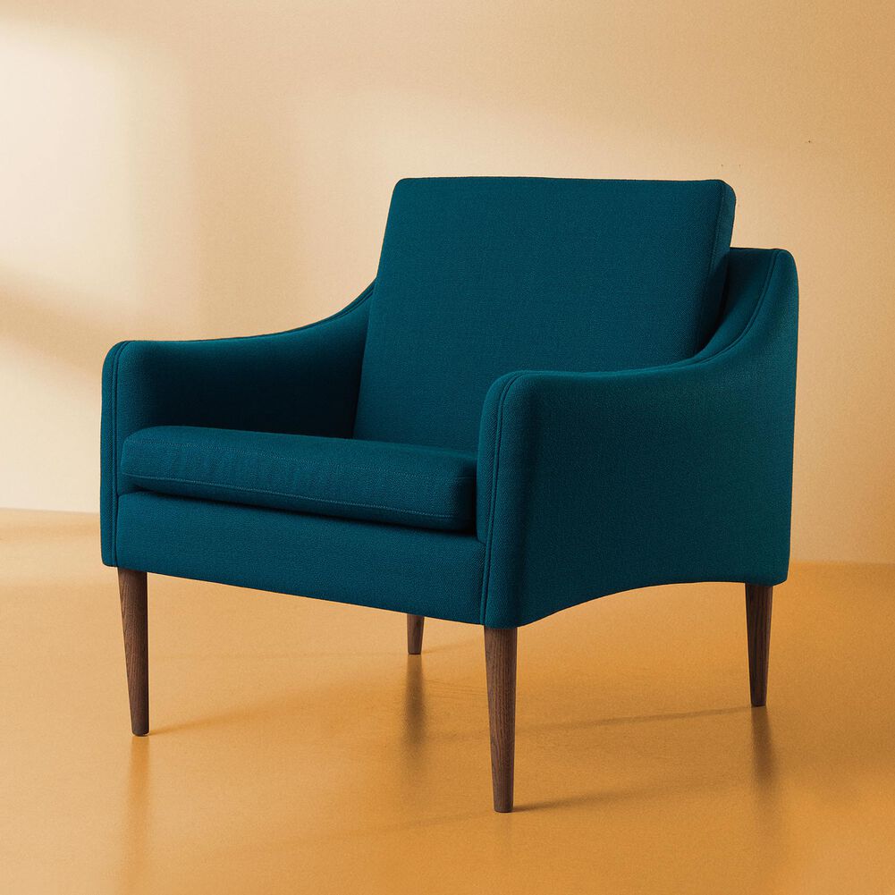 MR. OLSEN LOUNGE CHAIR WALNUT BY HANS OLSEN FABRIC