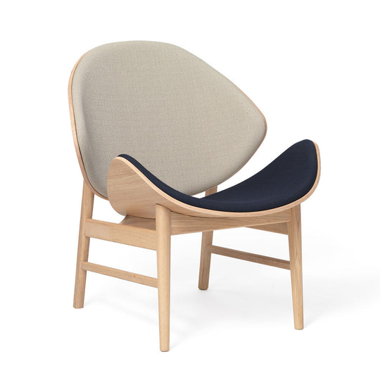 THE ORANGE LOUNGE CHAIR - WHITE OILED BY HANS OLSEN - FABRIC