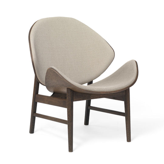 THE ORANGE LOUNGE CHAIR - SMOKED OAK BY HANS OLSEN - FABRIC