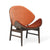 THE ORANGE LOUNGE CHAIR - SMOKED OAK BY HANS OLSEN - FABRIC