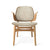 GESTURE LOUNGE CHAIR - WHITE OILED SOLID OAK BY HANS OLSEN - FABRIC