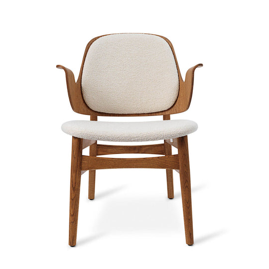 GESTURE LOUNGE CHAIR - TEAK OILED SOLID OAK BY HANS OLSEN - FABRIC